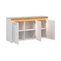 Cómoda Horton 170 cm de tres puertas blanco brillo