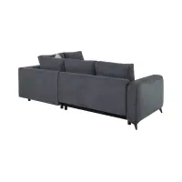 Sofá rinconera universal Martinez convertible con arcón de pana gris oscuro