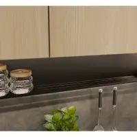 Conjunto de cocina Milino Medium A 285 cm gris/roble con encimera