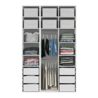 Armario modular Flex 150 cm con puertas y espejo blanco brillo
