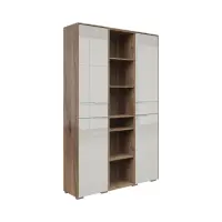 Estantería Nevada A 122 cm con 2 puertas y estantes roble flagstaff oscuro