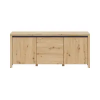 Szafka TV Larios 143 cm z 3 drzwiczkami dąb artisan/czarny