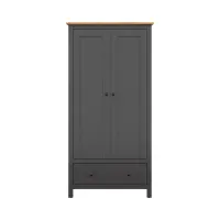 Armario de dos puertas Hesen 101 cm grafito/roble artisan