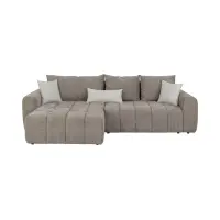 Sofá rinconera izquierdo Chill_Me convertible con arcón chenilla marrón