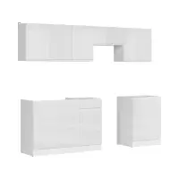 Кухонный гарнитур Junona Line 240 см белый глянец без столешницы