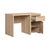 Escritorio Kaspian 120 cm con puertas y cajón roble sonoma