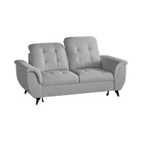 Sofá de dos plazas Doria con arcón de terciopelo gris