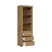 Estantería Holten 68 cm con 3 cajones y 3 estantes roble waterford