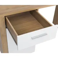 Escritorio Balder 120 cm con puertas y cajón roble riviera/blanco