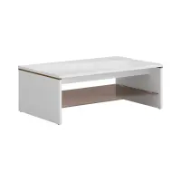 Mesa de centro Azteca Trio 110x65 con estante de vidrio roble canterbury/blanco