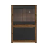 Vitrina Ruso 104 cm con 4 puertas roble april/negro mate