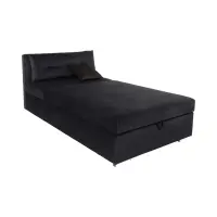 Sofá cama Rico con arcón y respaldo ajustable negro