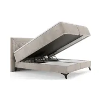 Cama continental Zalea 160x200 con almacenaje beige