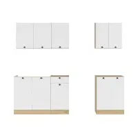 Conjunto de cocina Junona Line A 180 cm blanco sin encimera