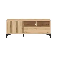 Mueble RTV Lamea 135 cm con puertas, cajón y estante roble artisan
