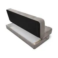 Sofá cama de tres plazas Lami con arcón taupe