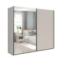 Armario de puertas correderas Tetrix 220 cm con espejo cachemira