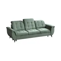 Sofá de tres plazas Doria convertible de terciopelo verde