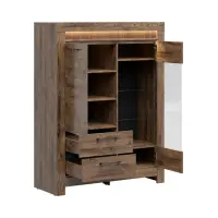 Vitrina Torin 114 cm con 2 puertas y 2 cajones roble ribbeck marrón