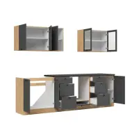 Conjunto de cocina Junona Line 260 cm grafito con encimera