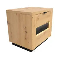 Mesita de noche Ostia 54 cm con cajones roble artisan/roble negro