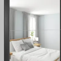 Armario de puertas correderas Tetrix 220 cm con espejo blanco brillo