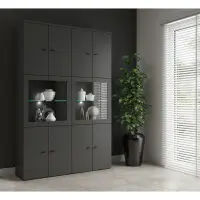 Vitrina System 64 de 2 puertas grafito