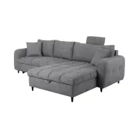 Sofá rinconera universal Twist New desplegable con arcón gris