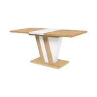 Mesa extensible Zatar 125/170x75 roble artisan/blanco