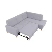 Угловой диван правосторонний Lars раскладной с ящиком серый