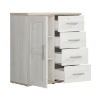 Cómoda Romance 93 cm con puertas y 4 cajones alerce sibiu claro