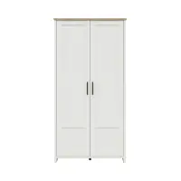 Armario de dos puertas Loksa 101 cm pino andersen blanco/roble grandson