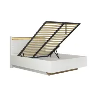 Conjunto de cama Alameda blanco brillo con somier y colchón Ceres AV 160x200