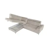 Sofá rinconera izquierdo Raul convertible con arcón beige