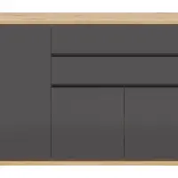 Cómoda Yamael 139 cm con 3 puertas y 2 cajones grafito