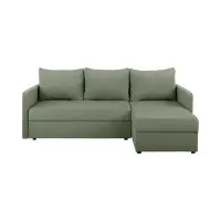 Sofá rinconera universal Imros convertible con arcón verde