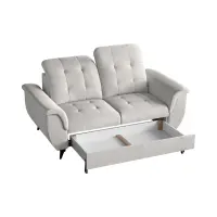 Two-seater sofa Doria with storage velvet cream