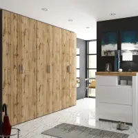 Armario de dos puertas Flex 100 cm grafito/roble artisan