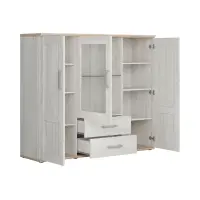 Vitrina Romance 156 cm con 3 puertas y 2 cajones alerce sibiu claro