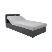 Sofá cama Rico con contenedor y respaldo ajustable gris