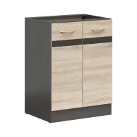 Mueble bajo de cocina Junona Line 60 cm de dos puertas roble sonoma