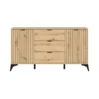 Cómoda Lamea 150 cm con 2 puertas y 3 cajones roble artisan