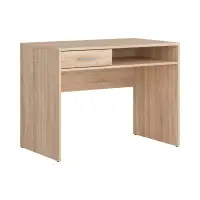 Escritorio Nepo Plus 100 cm con cajón y estante roble sonoma