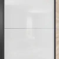 Armario de puertas correderas Tetrix 183 cm roble sonoma/blanco brillo