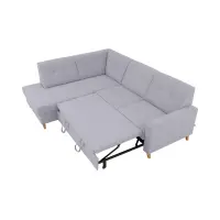 Sofá rinconera izquierdo Lars convertible con arcón gris