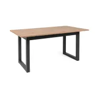 Mesa extensible rectangular Denver 160-200/90/75 roble artisan/negro