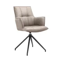 Silla tapizada Osaka giratoria ecopiel taupe