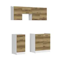 Conjunto de cocina Junona Line 170 cm roble delano claro sin encimera