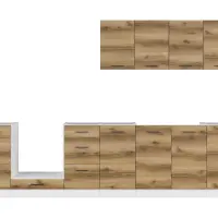 Conjunto de cocina Junona Line 300 cm roble delano claro