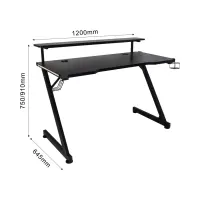 Escritorio gaming Black 120 cm negro